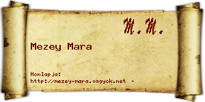 Mezey Mara névjegykártya